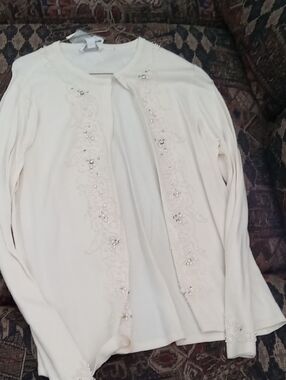 CREAM COLORED CHARTER CLUB CARDIGAN  ,BRAND NEW WITH TAGS